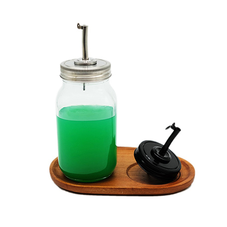 Glass Mason Jar Oil Dispenser