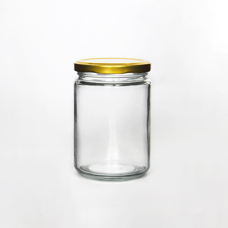16 oz Clear Glass Juice Bottles (Gold Lug Cap)