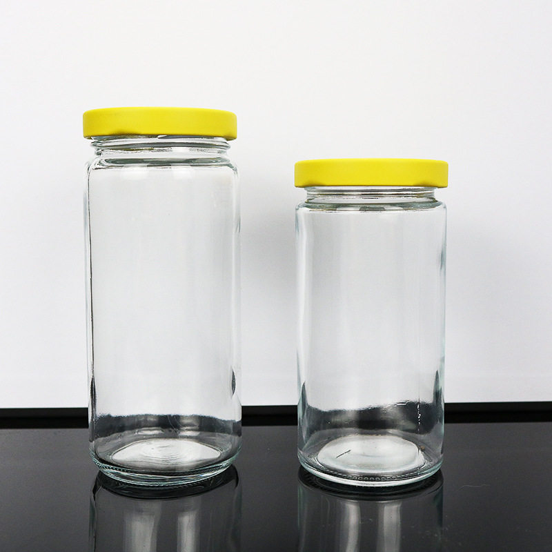 Clear Tall Cylinder Glass Paragon Jar with 58mm Metal Lug