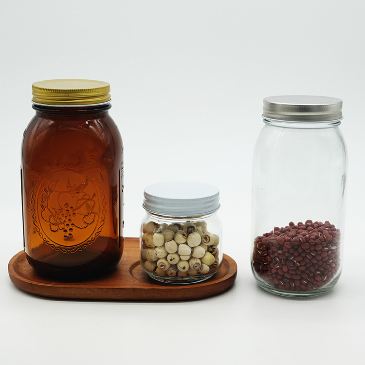 Wholesale Family Size Glass Mason Jar with 70mm or 86mm Screw Metal Lid