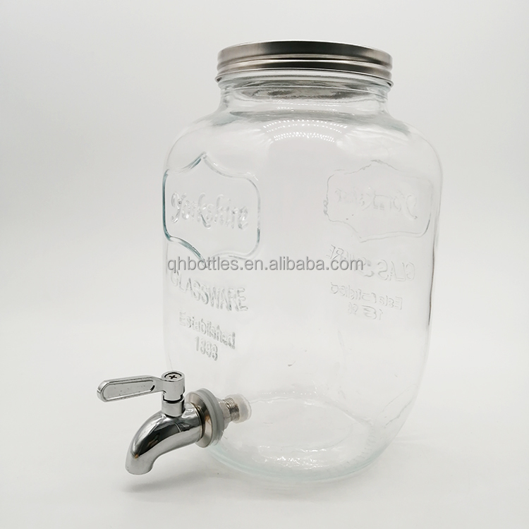 4L 5L 8L Large Glass Mason Jar with Screw Lid and Pour Spout