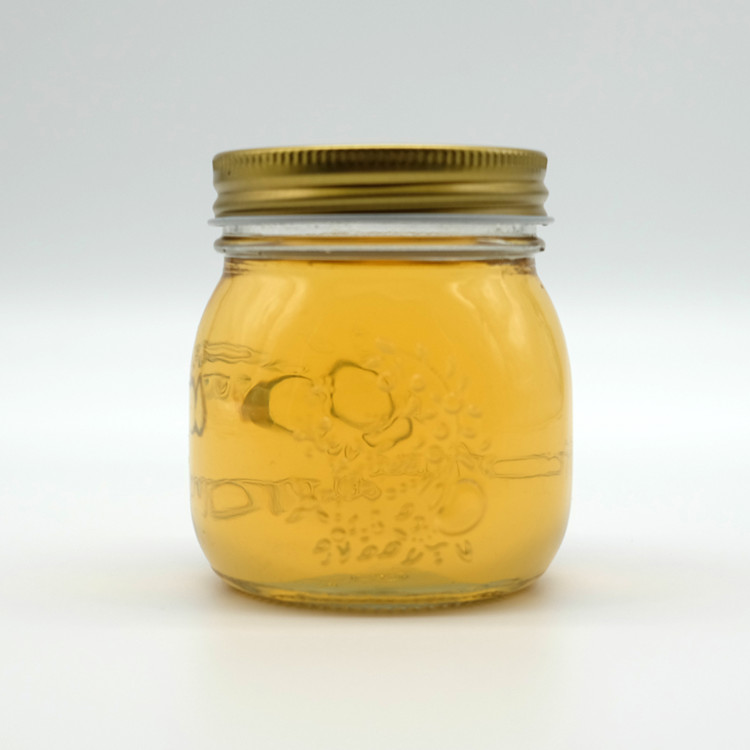 Clear Classic Glass Emboss Mason Jar with 70mm Metal Lid