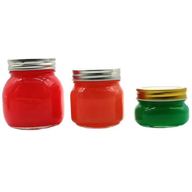 Wholesale Clear Mason Jar with 54mm 70mm Screw Metal Lid No Emboosed