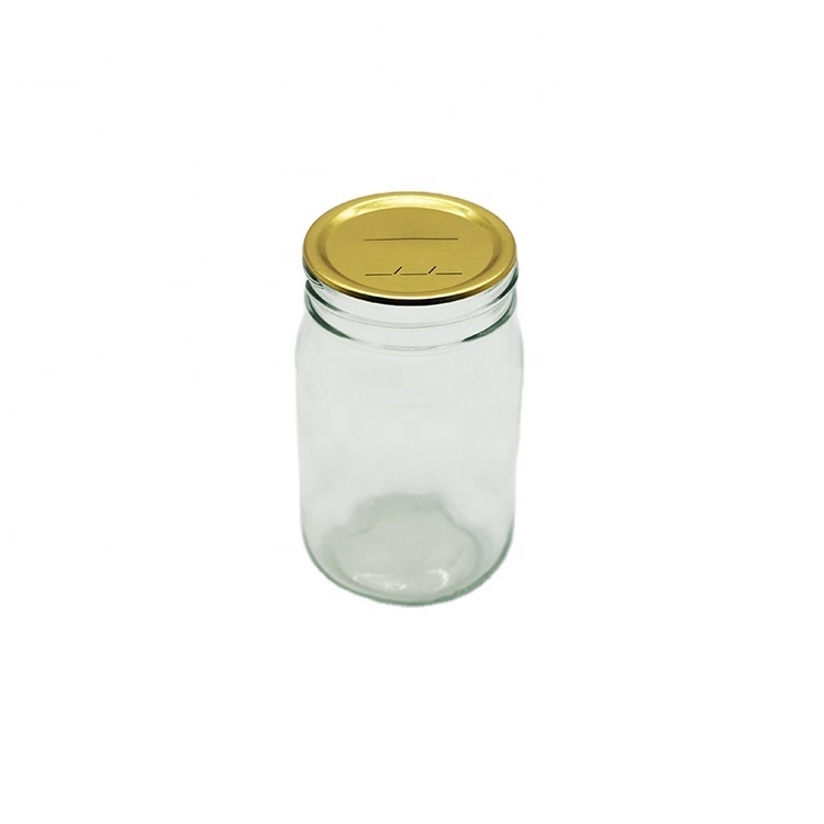 Clear Glass Round Mason Jar with 70MM Metal Lid