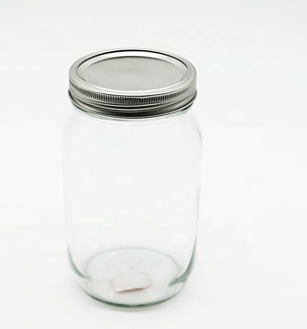 Clear Glass Round Mason Jar with 70MM Metal Lid