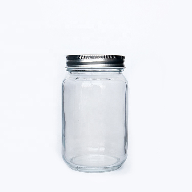 Clear Glass Round Mason Jar with 70MM Metal Lid