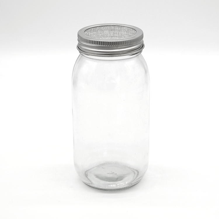 Clear Glass Round Mason Jar with 70MM Metal Lid