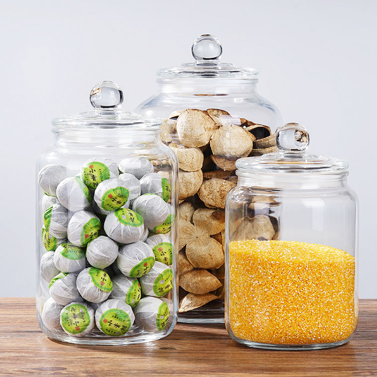 Clear Glass Cookie Jar With Glass Stopper
