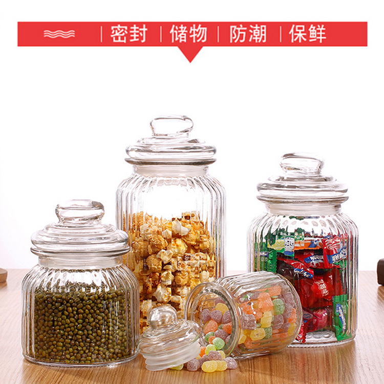 Clear Glass Cookie Jar With Glass Stopper