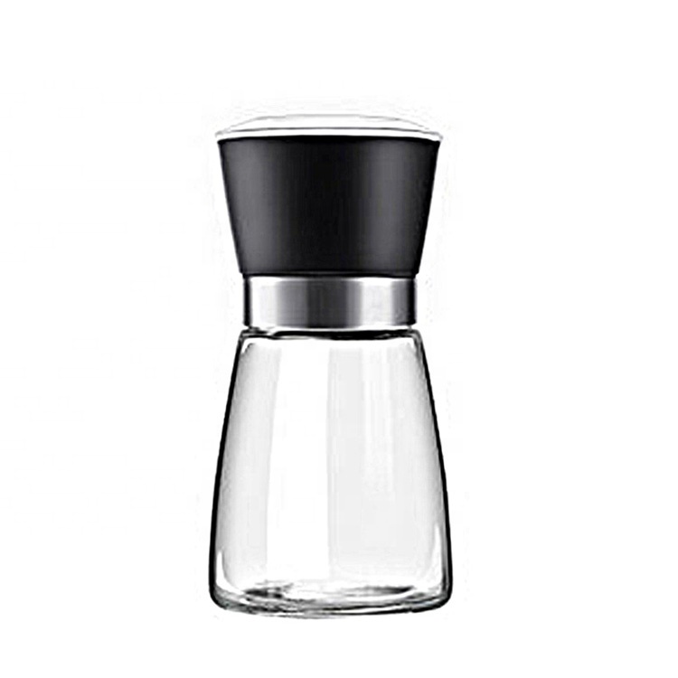 Various Size Glass Jar Bottle with Grinder Cap in Kitchen