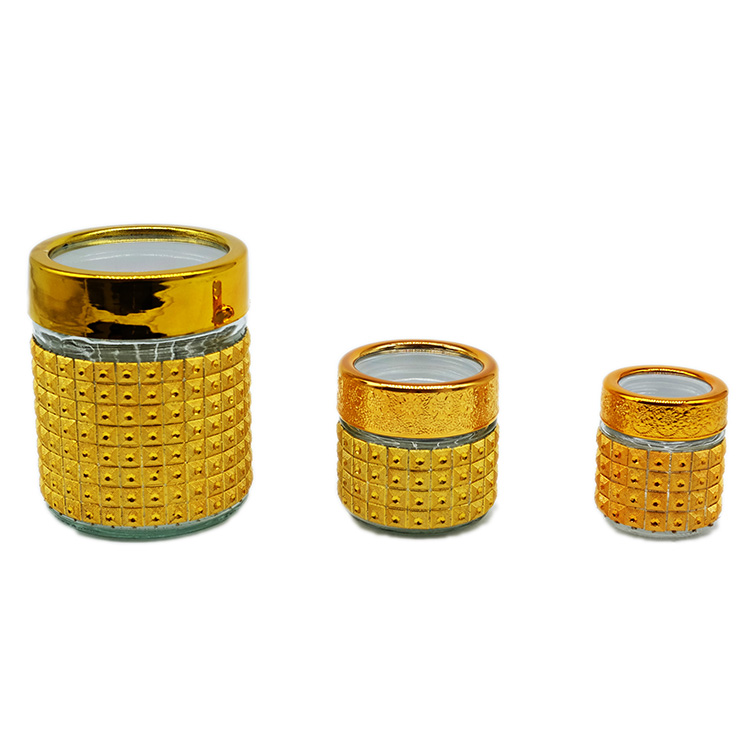 Middle East Style 3g 5g 50g 100g Saffron Jar With Golden Window Lid