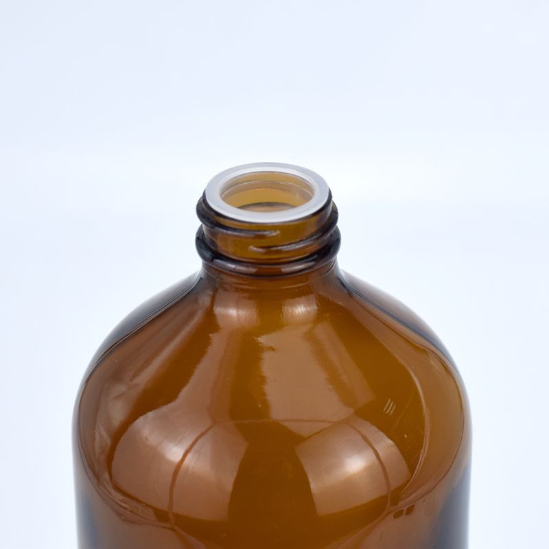 Amber Round Cough Syrup Pharmaceutical Glass Bottle With Aluminum Lid