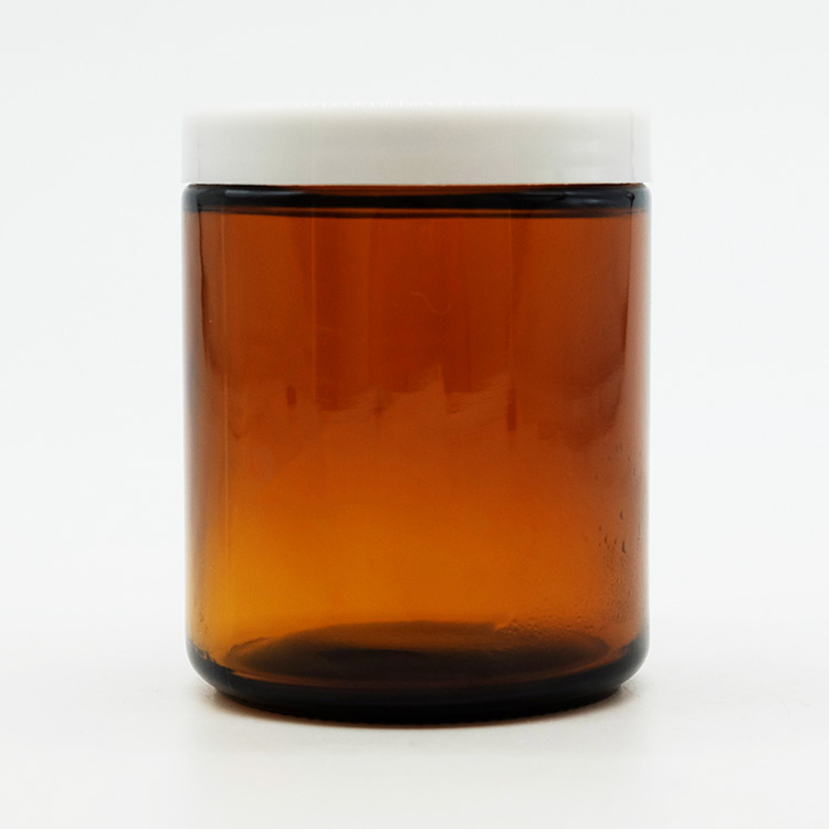 4oz 8oz 16oz 32oz Amber Glass Candle Jar With Plastic Liner Lid, Empty Round Cosmetic Glass Jar