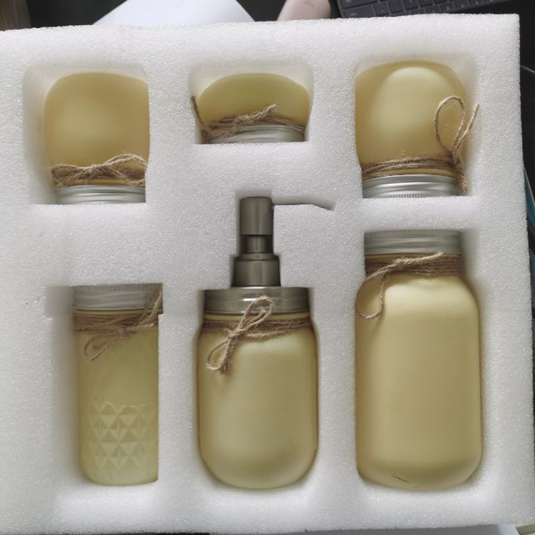 Premium Mason Jar Bathroom Accessories Set (6PCS) - Lotion Soap Dispen –  Gift Oyster