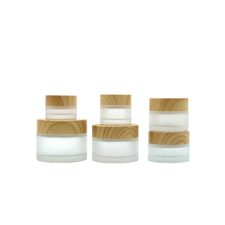 Custom Clear Cream Jar with Wood Lid