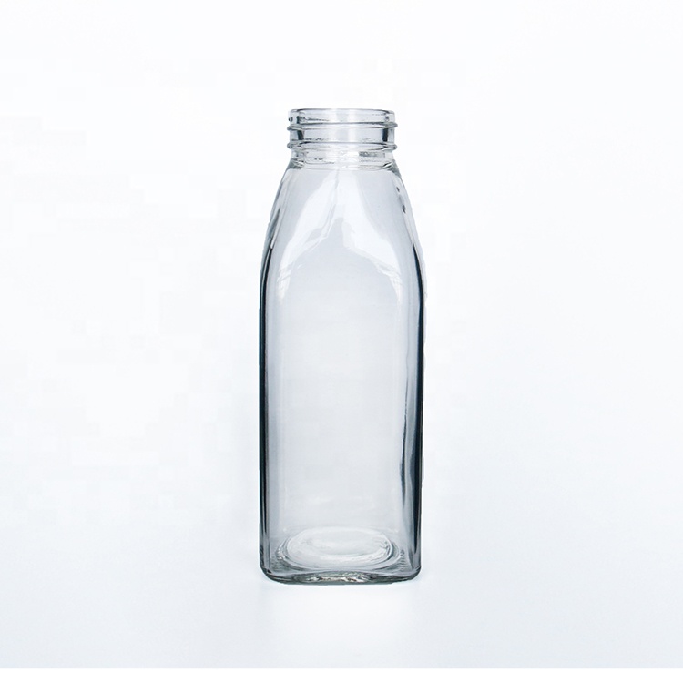 Square Slip shoulder Glass Bottle with Lid