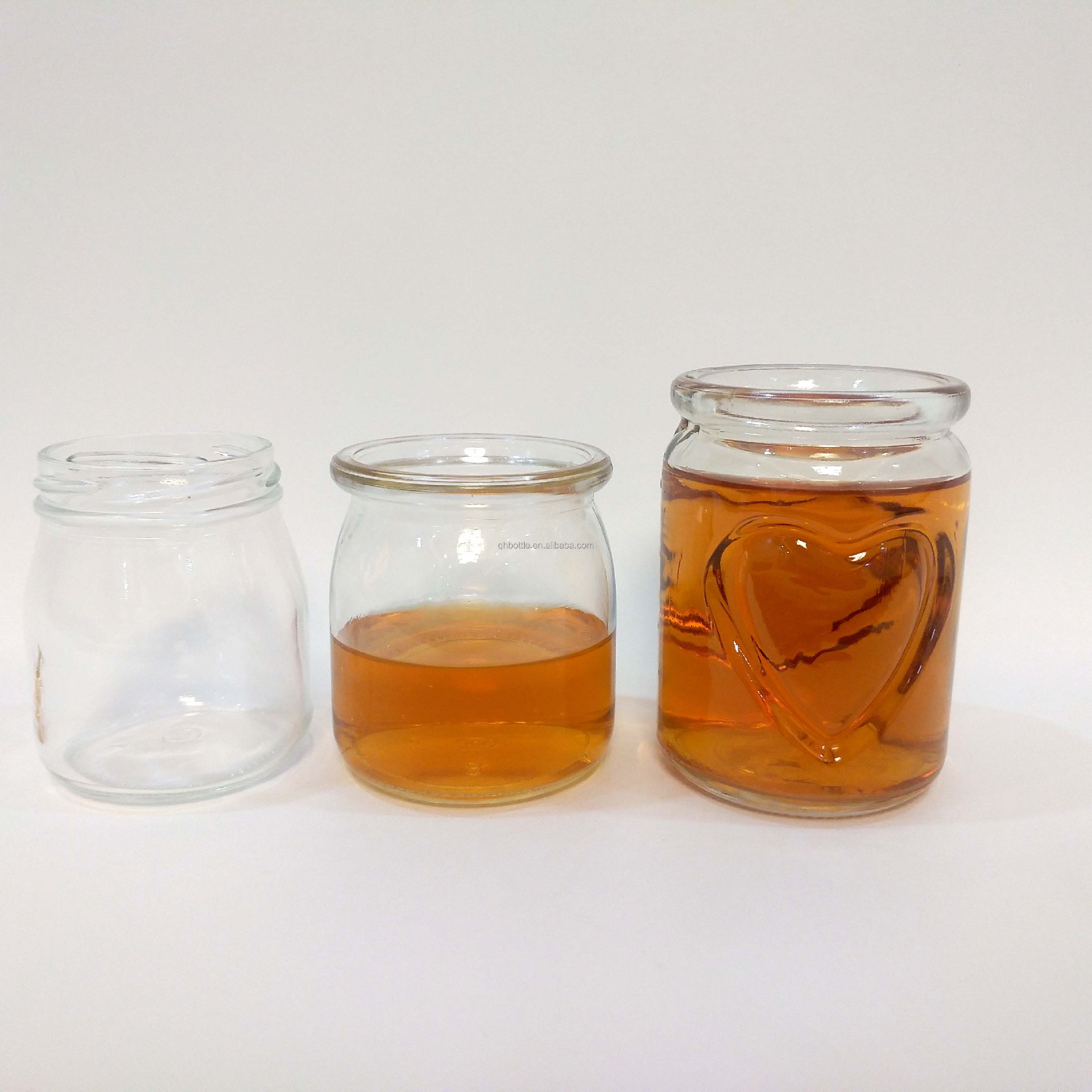 Small Pudding Glass Jar Bottle with Plastic Cap