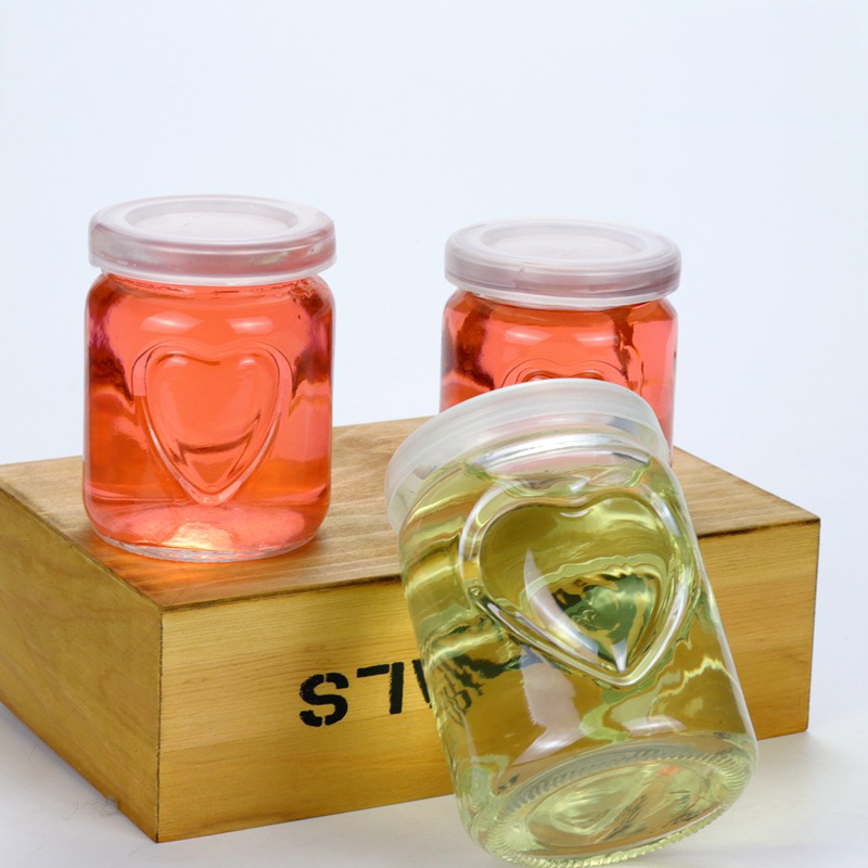 Small Pudding Glass Jar Bottle with Plastic Cap