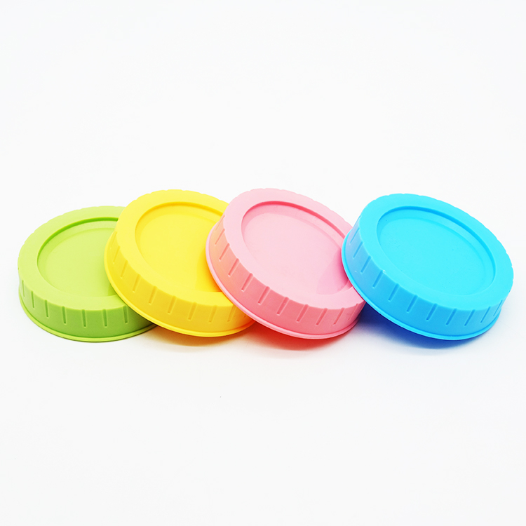 BPA Free Colorful Plastic Glass Canning Jar Regular Wide  Mason Jar Screw Lid with silicone For Mason