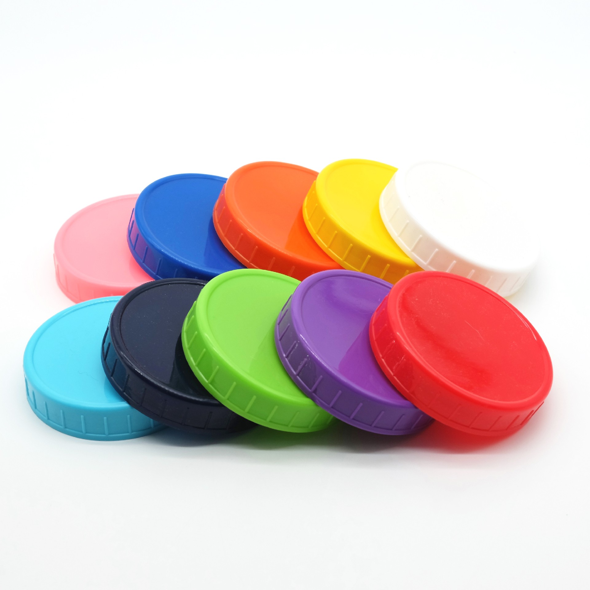 BPA Free Colorful Plastic Glass Canning Jar Regular Wide  Mason Jar Screw Lid with silicone For Mason