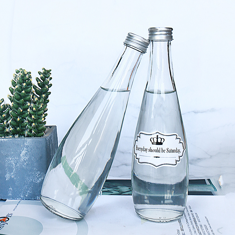 330ml 500ml Clear Glass Juice Bottle, Glass Smoothie Bottle, Round Glass With Aluminum Lid