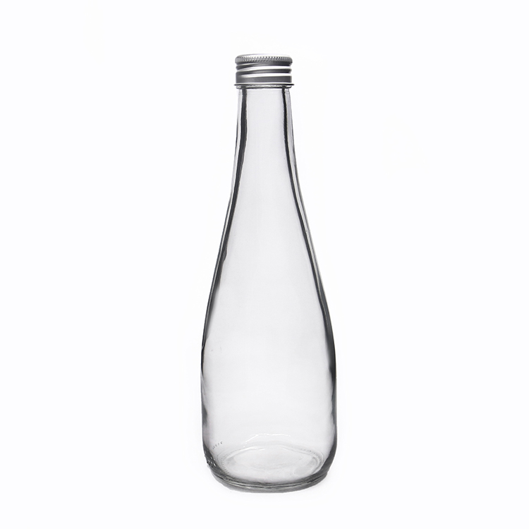 330ml 500ml Clear Glass Juice Bottle, Glass Smoothie Bottle, Round Glass With Aluminum Lid