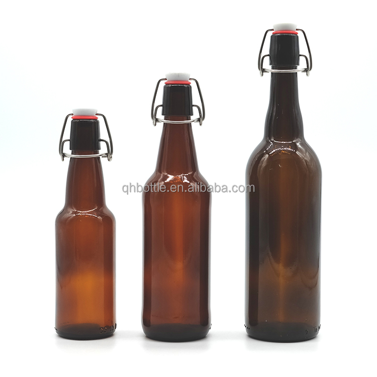 Various Size Clear Blue Amber Brown Glass Beer Bottles in Stock