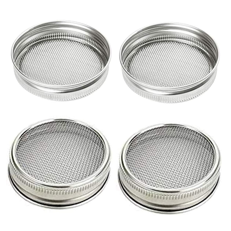 Stainless Steel Mason Jar Sprouting Lids for Regular/Wide Mouth Mason Canning Jars