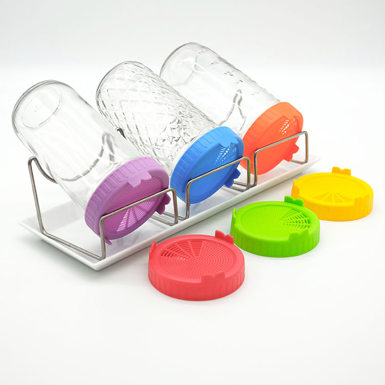 Plastic Sprouting Lids Bean Sprout Jar Lid Strainer Tops Fit for Wide Mouth Mason Canning Jars