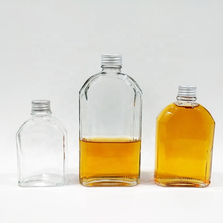 Wholesale High Flint Glass Flat Wine Bottles with Caps