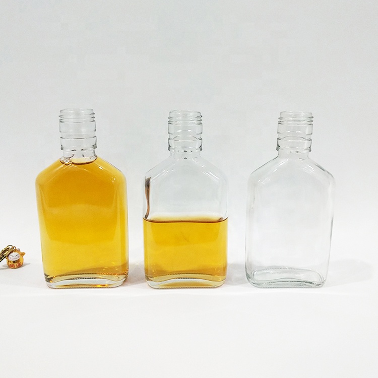 Wholesale High Flint Glass Flat Wine Bottles with Caps