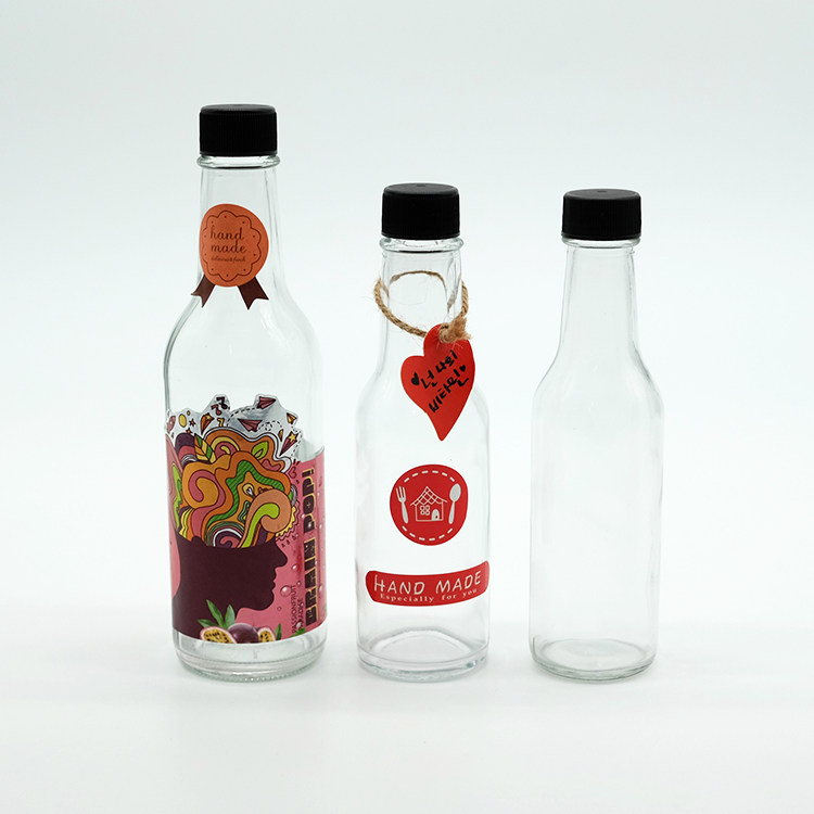 Glass Clear Woozy Bottle with Plastic Lid