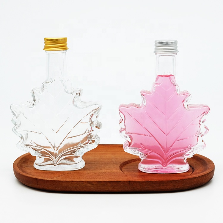 Special Maple Leave Glass Bottle with Aluminum Cap