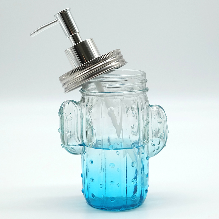 Different Color Cactus Glass Jar 500ml