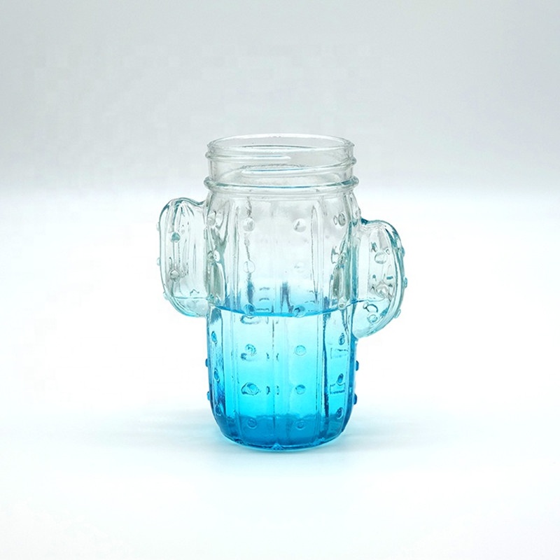 Different Color Cactus Glass Jar 500ml