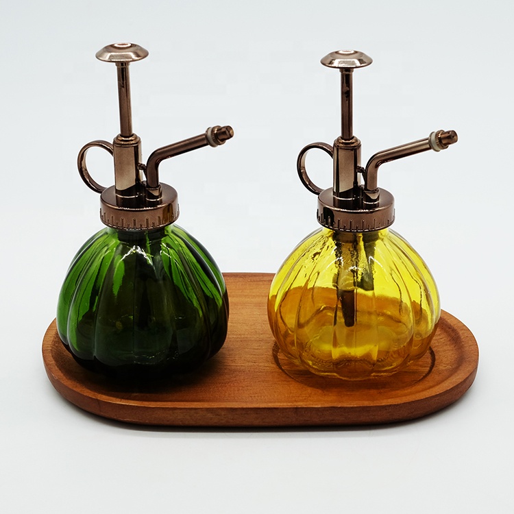 Glass Pumpkin shape bottle with pump for spraying