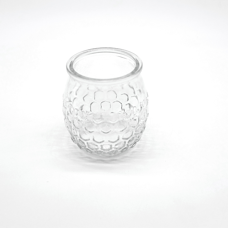 Small Round Glass Crackle Bottle