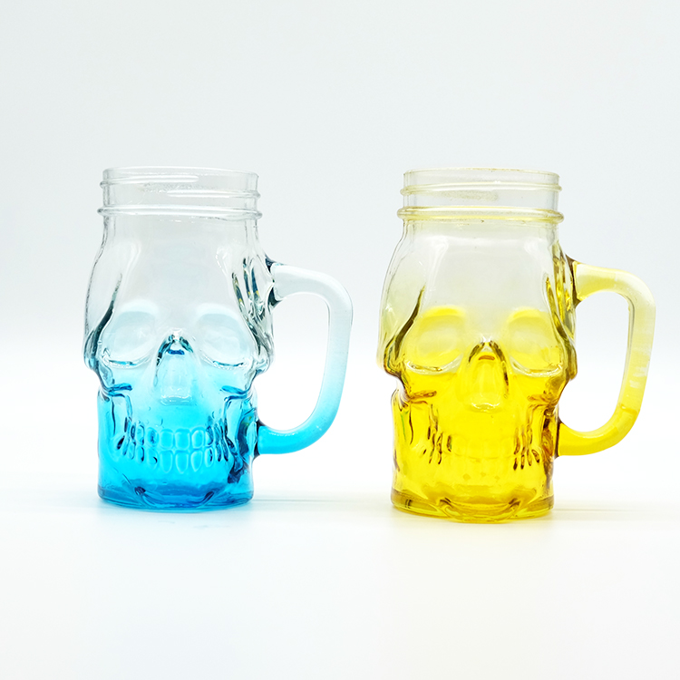 Special Skull Shaped Glass Cup Bottles with Cap