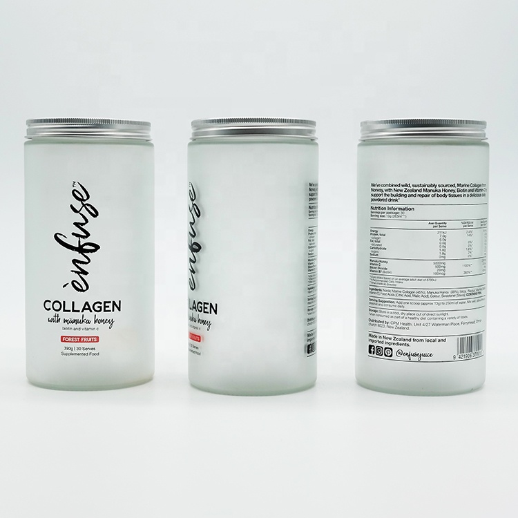 Straight-Side Glass Jar Clear/Frosted with Metal Lid