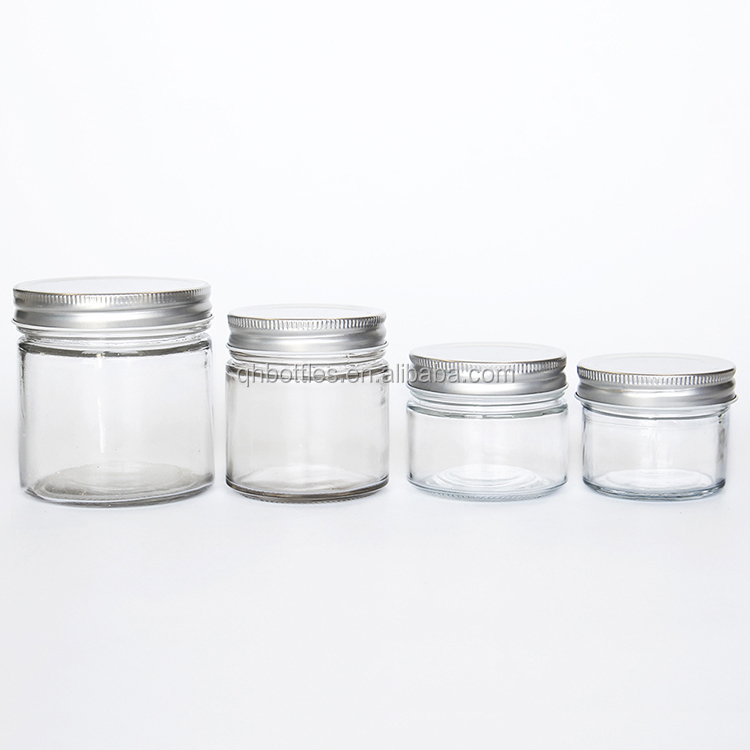 70mm Wide Mouth Glass Clear Jar with Metal Lid