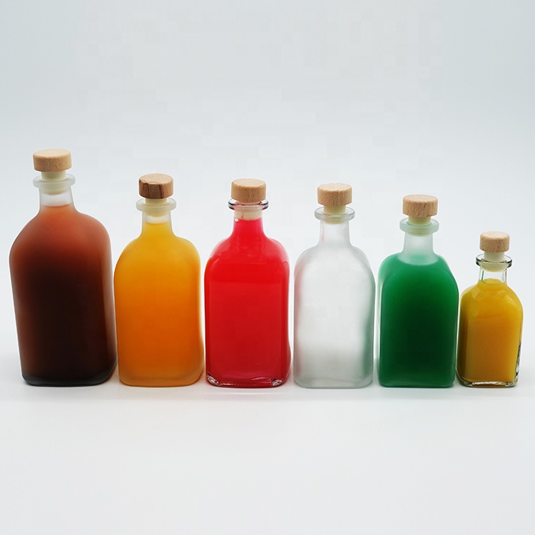 Clear Various Shape Glass Juice Bottle with No-leak Cap