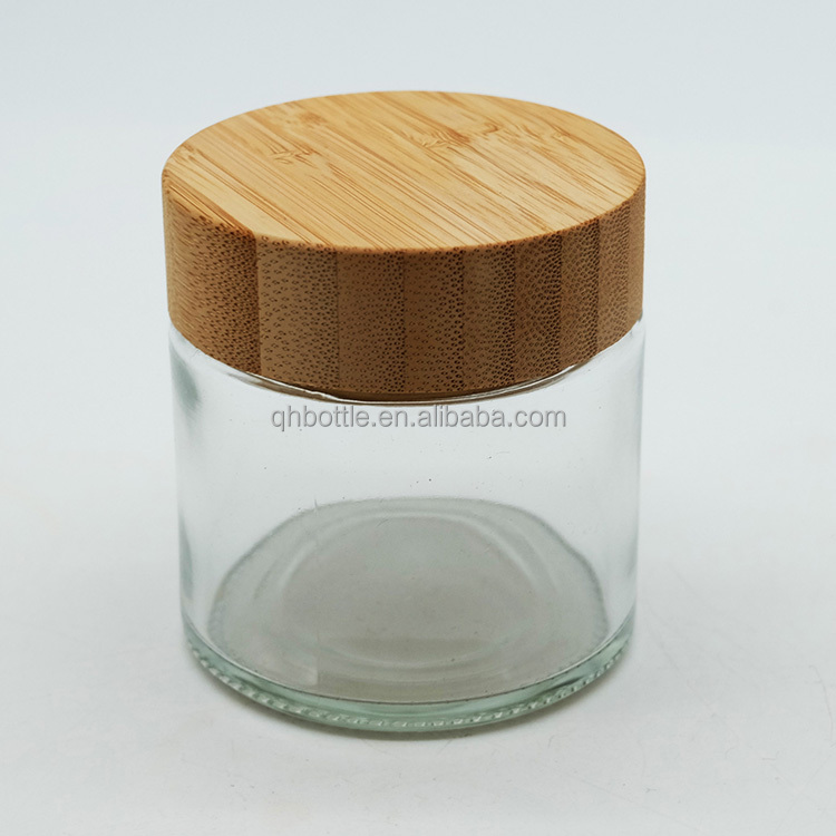 Clear Glass Jar with Screw Lid for Cream