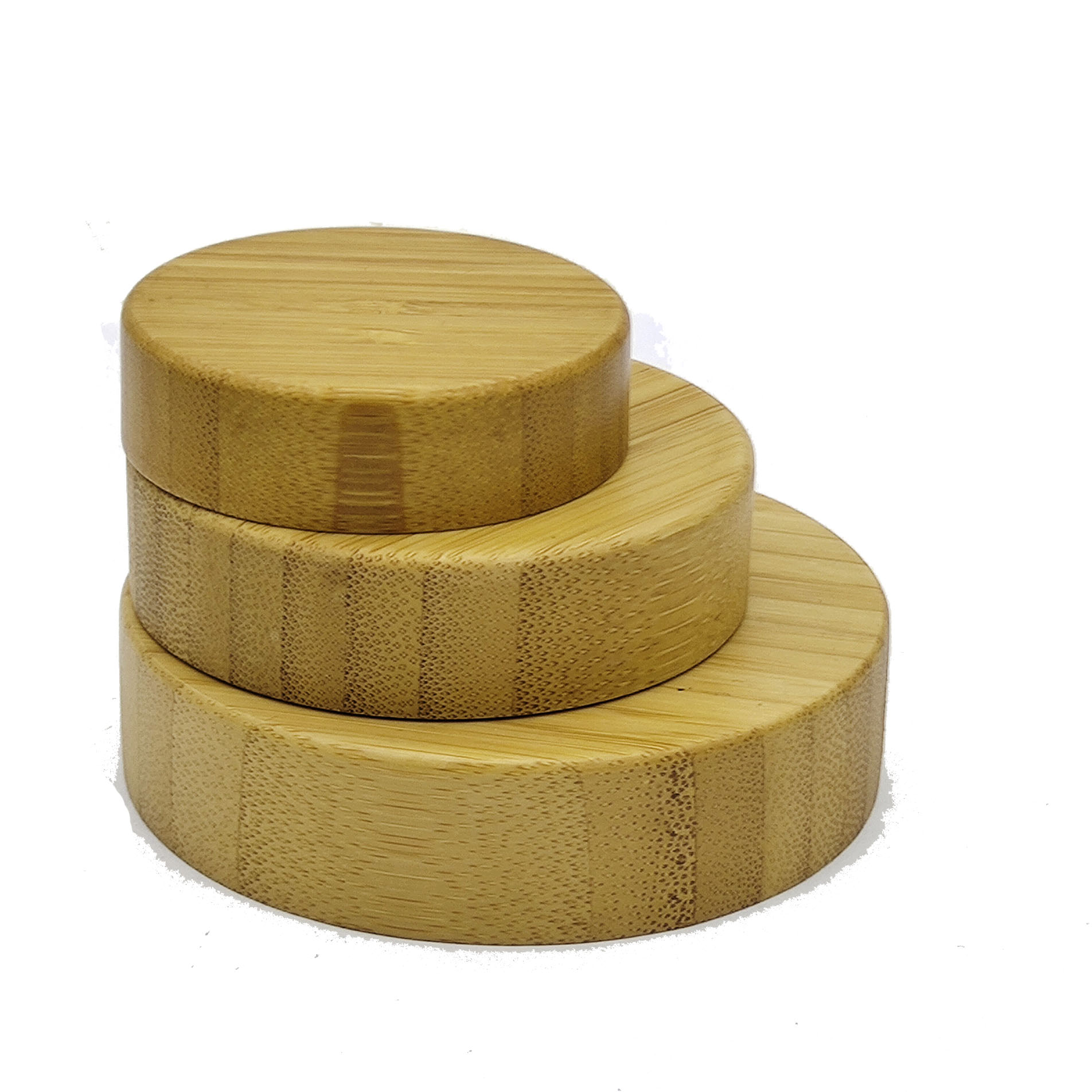 Round Neck Screw Cap Wooden Lids for Candle Jars For Cosmetic Kitchen Storage