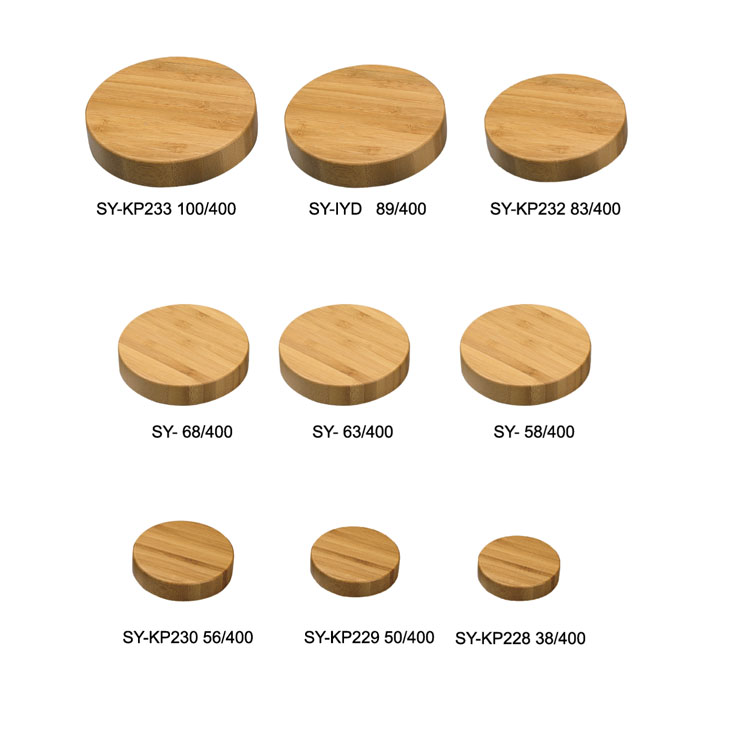 Round Neck Screw Cap Wooden Lids for Candle Jars For Cosmetic Kitchen Storage