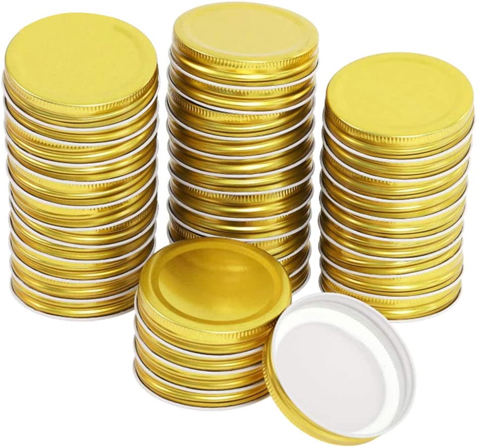 Tinplate Mason Jar Preserve Lids Leak Proof Airtight Secure Storage Solid Caps for Mason Jars Glass Bottle Honey Jam Jars