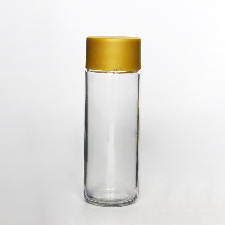 Wholesale Glass Voss Bottle 250ml 300ml 350ml 400ml 800ml Glass Water Bottle Round Tall Water Bottle Glass With Plastic Lid